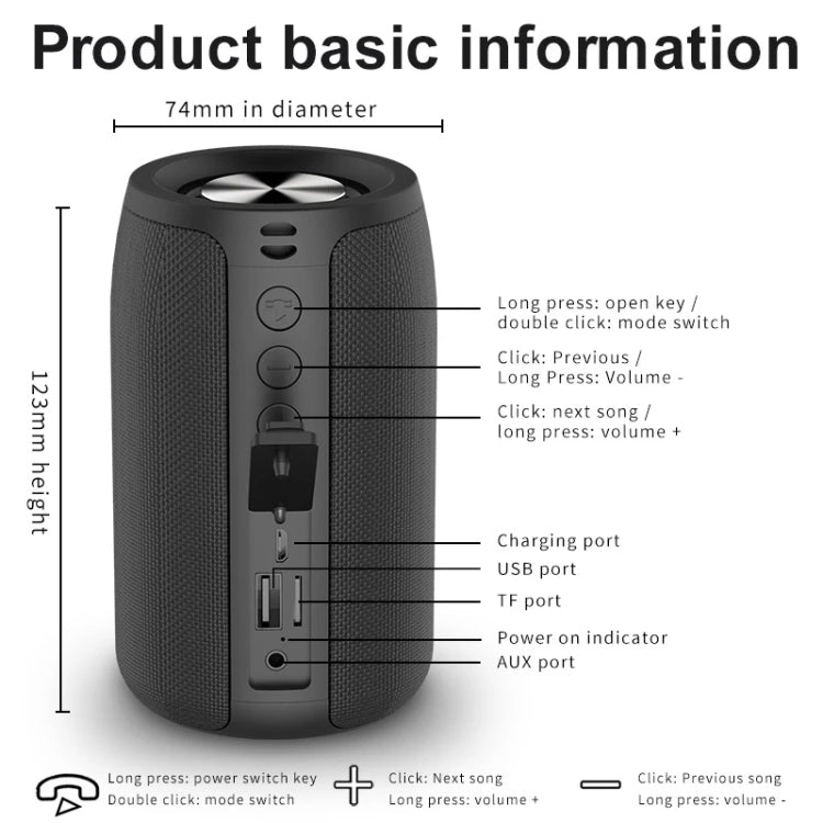 ZEALOT S32 5W HiFi Bass Wireless Bluetooth Speaker, Support Hands-free / USB / AUX (Camouflage) - Desktop Speaker by ZEALOT | Online Shopping South Africa | PMC Jewellery | Buy Now Pay Later Mobicred