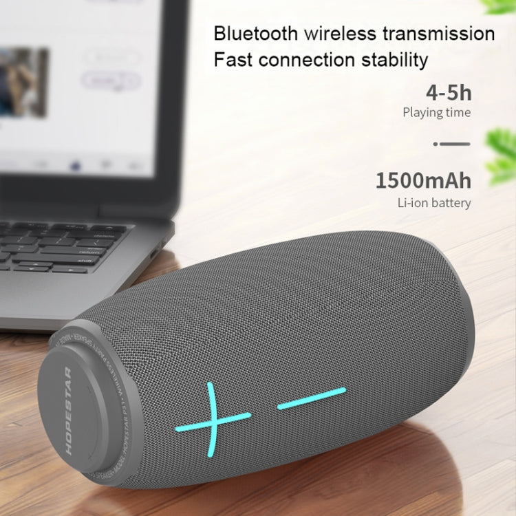 HOPESTAR P31 TWS Portable Outdoor Waterproof Lens-style Head Bluetooth Speaker with LED Color Light, Support Hands-free Call & U Disk & TF Card & 3.5mm AUX & FM (Grey) - Desktop Speaker by HOPESTAR | Online Shopping South Africa | PMC Jewellery | Buy Now Pay Later Mobicred