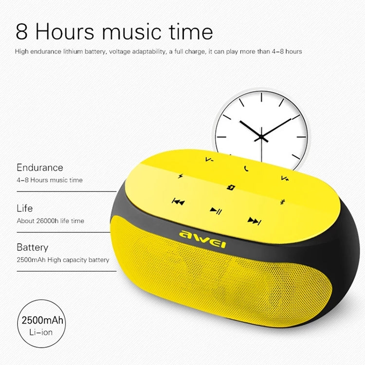 awei Y200 Wireless Bluetooth Speaker with Touch Buttons, Support Aux Line and TF Card(Yellow) - Desktop Speaker by awei | Online Shopping South Africa | PMC Jewellery | Buy Now Pay Later Mobicred