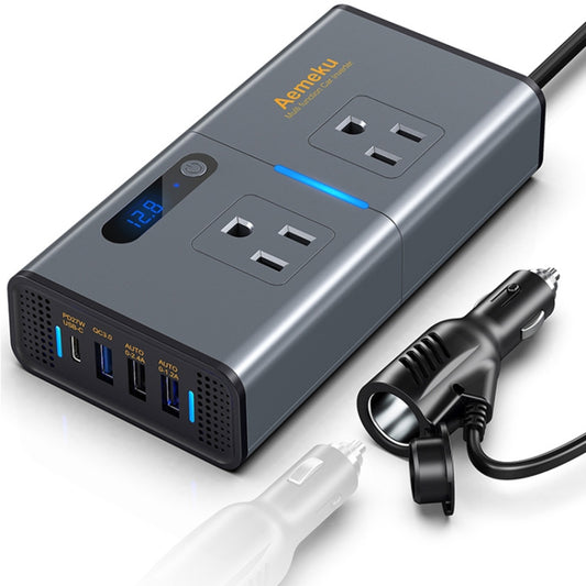 Aemeku Car 200W Inverter USB Power Converter Socket, US Plug - Cigar Socket by PMC Jewellery | Online Shopping South Africa | PMC Jewellery | Buy Now Pay Later Mobicred