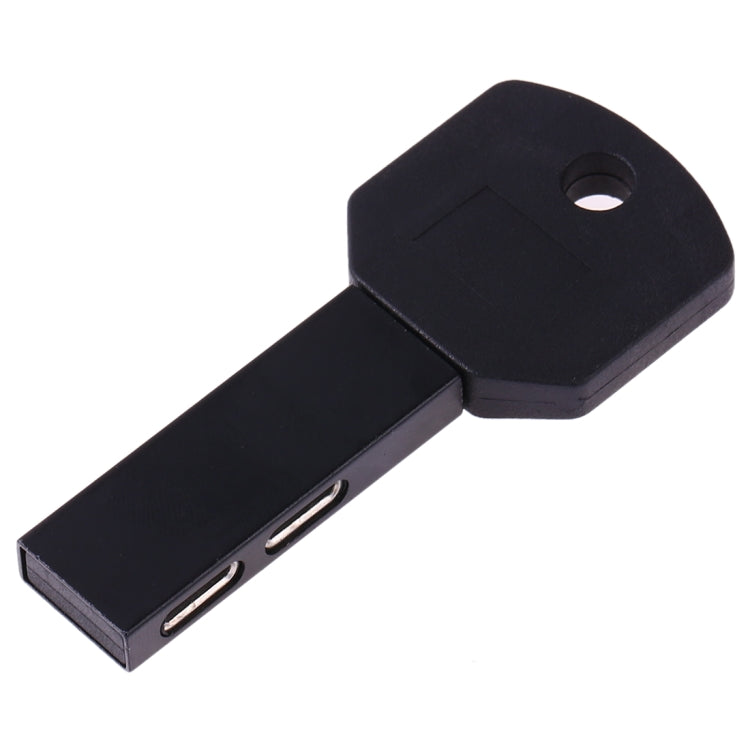 RC16 Dual 8 Pin Female to 8 Pin Male Key Shape Mini Portable Audio & Charge Adapter(Black) - Converter & Adapter by PMC Jewellery | Online Shopping South Africa | PMC Jewellery | Buy Now Pay Later Mobicred