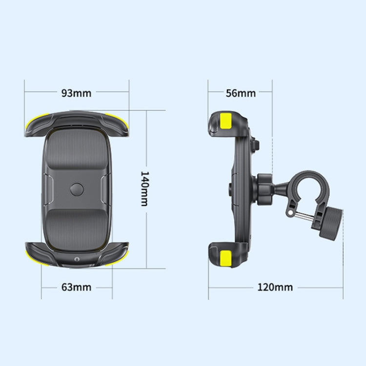 Motorcycle Bicycle Phone Riding Holder Bracket (Yellow) - Holder by PMC Jewellery | Online Shopping South Africa | PMC Jewellery | Buy Now Pay Later Mobicred