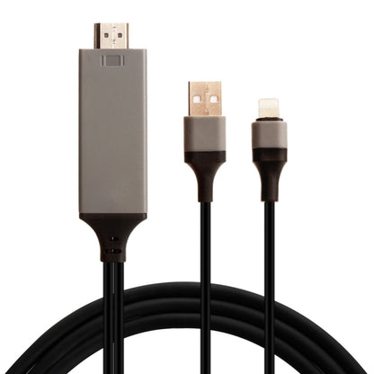 8 Pin Male to HDMI & USB Male Adapter Cable, Length: 2m(Black) - Video & Audio Cable by PMC Jewellery | Online Shopping South Africa | PMC Jewellery | Buy Now Pay Later Mobicred