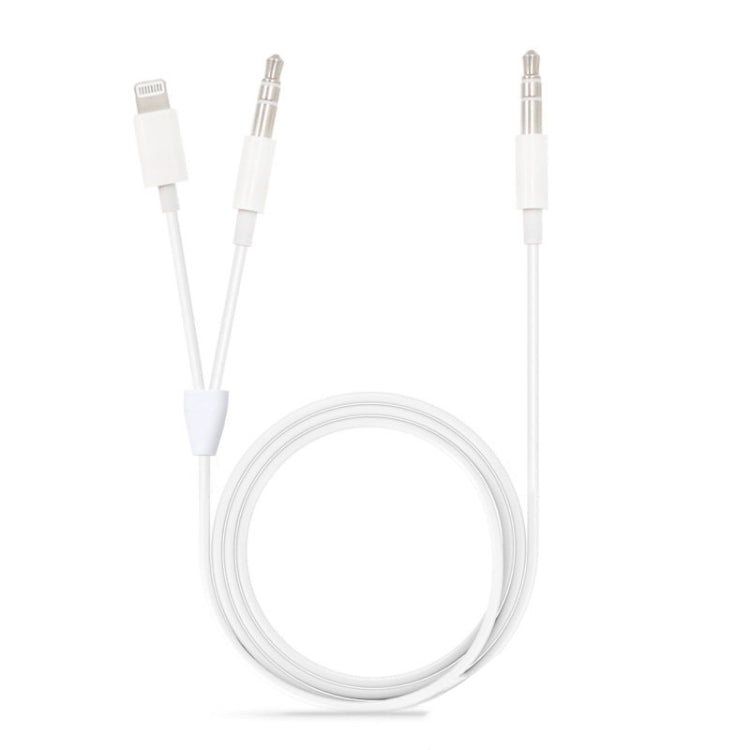 MH030 1m 2 in 1 8 Pin Male & 3.5mm Male to 3.5mm Male AUX Audio Cable For iPhone, iPad, Samsung, Huawei, Xiaomi, HTC - Video & Audio Cable by PMC Jewellery | Online Shopping South Africa | PMC Jewellery | Buy Now Pay Later Mobicred