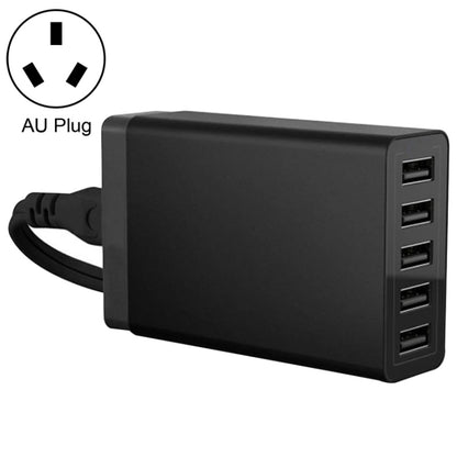 XBX09 40W 5V 8A 5 USB Ports Quick Charger Travel Charger, AU Plug(Black) - Multifunction Charger by PMC Jewellery | Online Shopping South Africa | PMC Jewellery | Buy Now Pay Later Mobicred