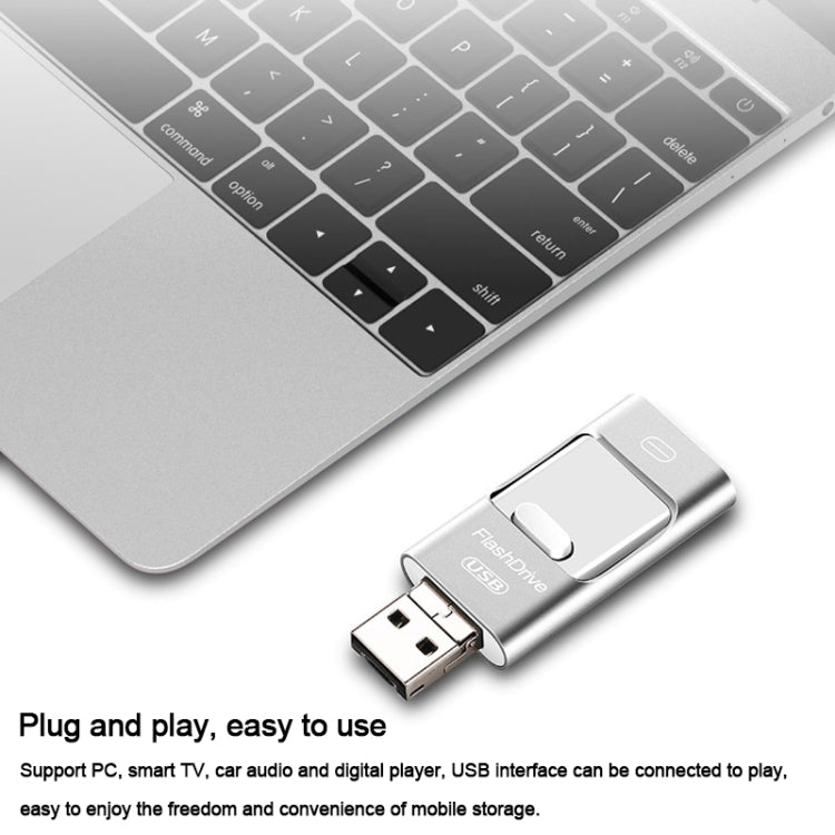 64GB USB 3.0 + 8 Pin + Mirco USB Android iPhone Computer Dual-use Metal Flash Drive (Rose Gold) - U Disk & Card Reader by PMC Jewellery | Online Shopping South Africa | PMC Jewellery | Buy Now Pay Later Mobicred