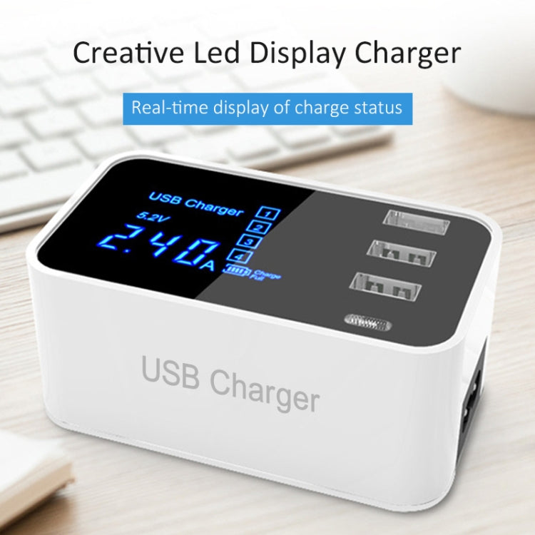 CDA30 20W 3 USB Ports + USB-C / Type-C Ports Multi-function Charger with LED Display, EU Plug - Multifunction Charger by PMC Jewellery | Online Shopping South Africa | PMC Jewellery | Buy Now Pay Later Mobicred