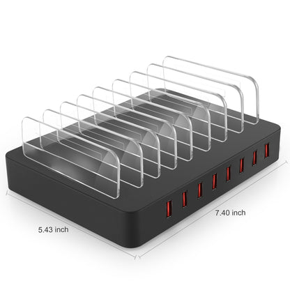 X6 96W 2.4A 8 USB Ports Smart Charger with Detachable Bezel, EU Plug(Black) - Multifunction Charger by PMC Jewellery | Online Shopping South Africa | PMC Jewellery | Buy Now Pay Later Mobicred