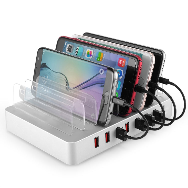 X6 96W 2.4A 8 USB Ports Smart Charger with Detachable Bezel, UK Plug(White) - Multifunction Charger by PMC Jewellery | Online Shopping South Africa | PMC Jewellery | Buy Now Pay Later Mobicred