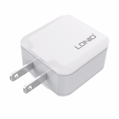 LDNIO A2201 2.4A Dual USB Charging Head Travel Direct Charge Mobile Phone Adapter Charger With Micro Data Cable (US Plug) - USB Charger by LDNIO | Online Shopping South Africa | PMC Jewellery | Buy Now Pay Later Mobicred