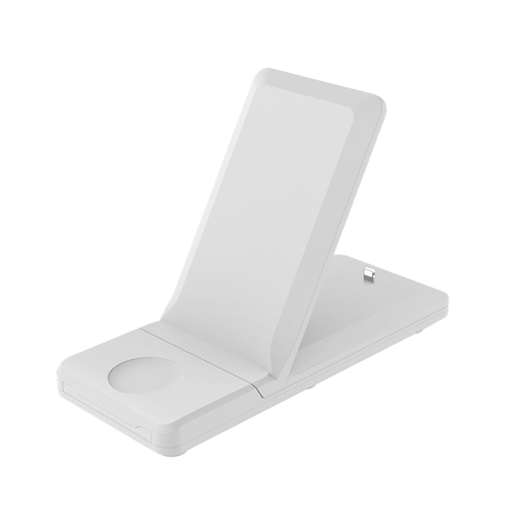 H6 3 in 1 Portable Folding Wireless Charger for iPhone + iWatch + AirPods(White) - Wireless Charger by PMC Jewellery | Online Shopping South Africa | PMC Jewellery | Buy Now Pay Later Mobicred