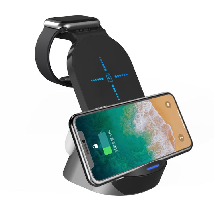 H18 3 in 1 Quick Wireless Charger for iPhone, Apple Watch, AirPods and other Android Smart Phones(Black) - Wireless Charger by PMC Jewellery | Online Shopping South Africa | PMC Jewellery | Buy Now Pay Later Mobicred