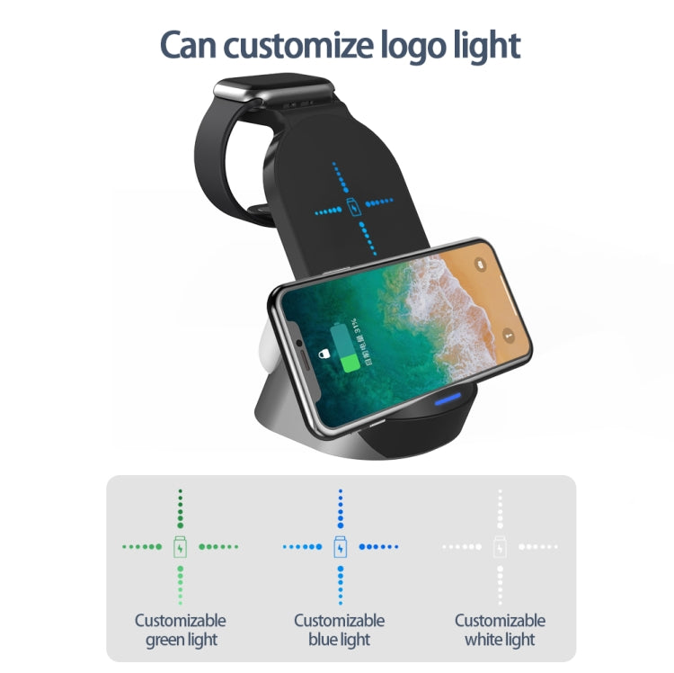 H18 3 in 1 Quick Wireless Charger for iPhone, Apple Watch, AirPods and other Android Smart Phones(Black) - Wireless Charger by PMC Jewellery | Online Shopping South Africa | PMC Jewellery | Buy Now Pay Later Mobicred