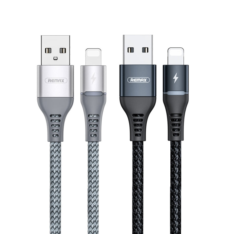 REMAX RC-152I 1m 2.4A USB to 8 Pin Colorful Breathing Data Cable(Silver) - Normal Style Cable by REMAX | Online Shopping South Africa | PMC Jewellery | Buy Now Pay Later Mobicred