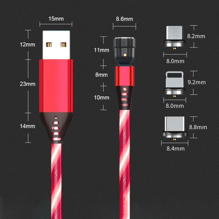 3 in 1 2.4A USB to 8 Pin + Micro USB + USB-C / Type-C 540 Degree Bendable Streamer Magnetic Data Cable, Cable Length: 1m (Red) - Charging Cable & Head by PMC Jewellery | Online Shopping South Africa | PMC Jewellery | Buy Now Pay Later Mobicred