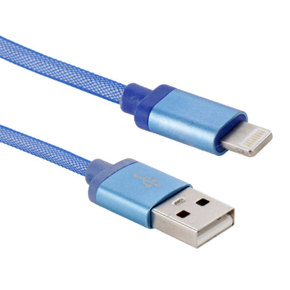 1m Net Style Metal Head 8 Pin to USB Data / Charger Cable(Blue) - Normal Style Cable by PMC Jewellery | Online Shopping South Africa | PMC Jewellery | Buy Now Pay Later Mobicred