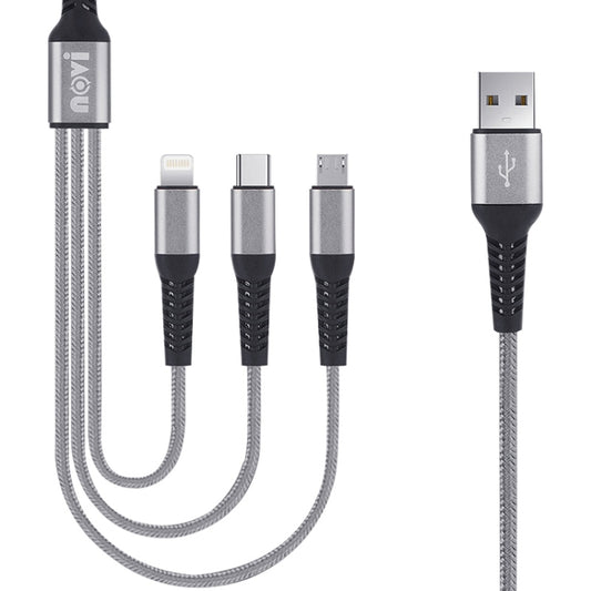 IVON CA39 2.4A Max 8 Pin + Type-C + Micro USB 3 in 1 Charging Cable, Length: 1.2m - Multifunction Cable by IVON | Online Shopping South Africa | PMC Jewellery | Buy Now Pay Later Mobicred