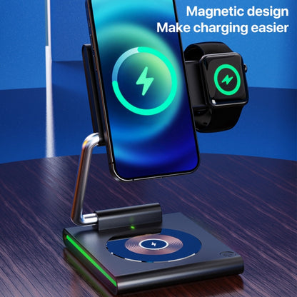 KTM8 15W 3 in 1 Portable Folding Magnetic Wireless Charger (White) - Wireless Charger by PMC Jewellery | Online Shopping South Africa | PMC Jewellery | Buy Now Pay Later Mobicred