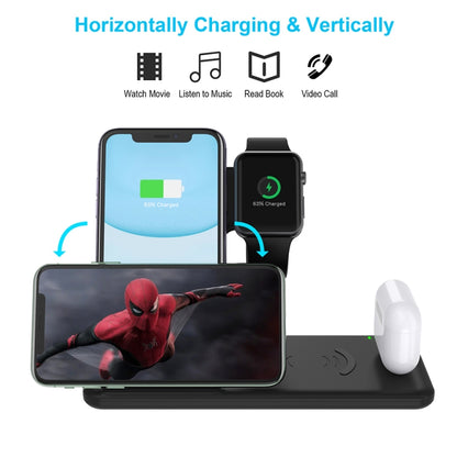 Q20 4 In 1 Wireless Charger Charging Holder Stand Station with Adapter For iPhone / Apple Watch / AirPods, Support Dual Phones Charging (White) - Wireless Charger by PMC Jewellery | Online Shopping South Africa | PMC Jewellery | Buy Now Pay Later Mobicred