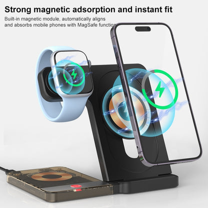 U17 15W 5 in 1 Folding Magnetic Wireless Charger with Night Light (Black) - Wireless Charger by PMC Jewellery | Online Shopping South Africa | PMC Jewellery | Buy Now Pay Later Mobicred