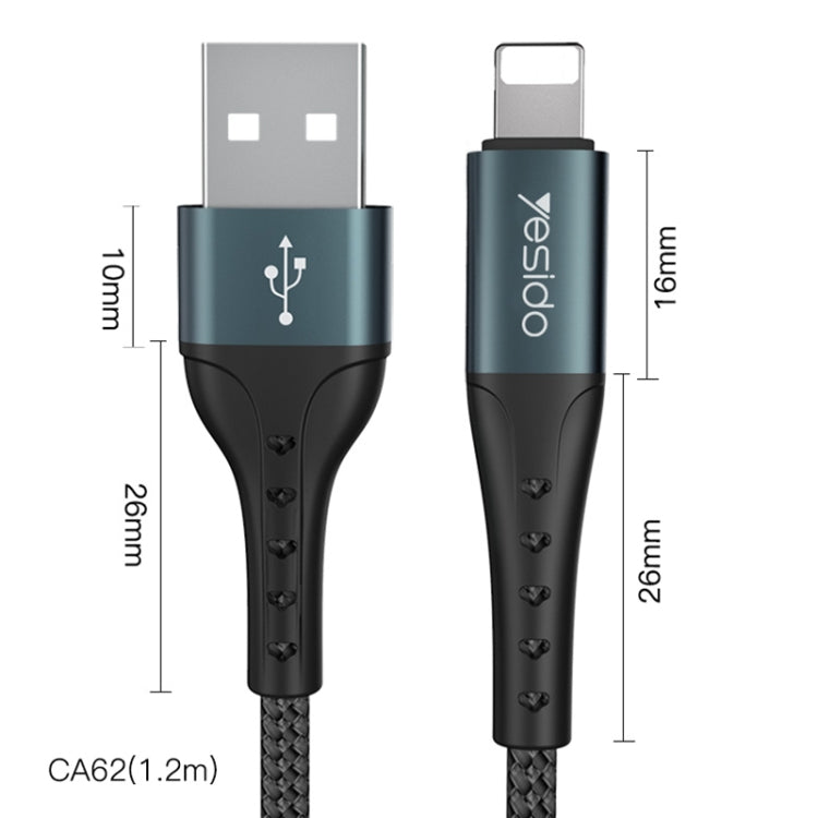 Yesido CA62 2.4A USB to 8 Pin Charging Cable, Length: 1.2m - Normal Style Cable by Yesido | Online Shopping South Africa | PMC Jewellery | Buy Now Pay Later Mobicred