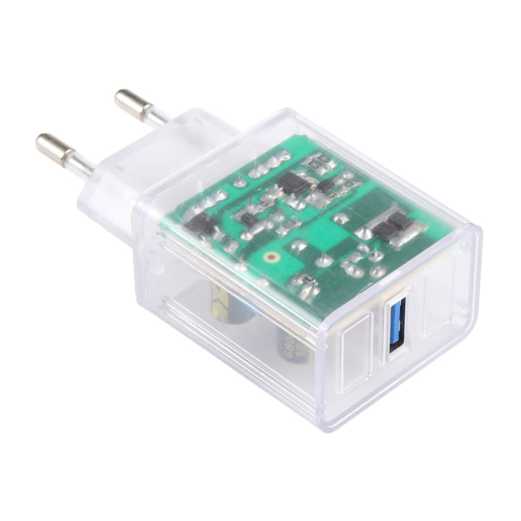 64-2 2A USB Transparent Charger, Specification: EU Plug - USB Charger by PMC Jewellery | Online Shopping South Africa | PMC Jewellery | Buy Now Pay Later Mobicred