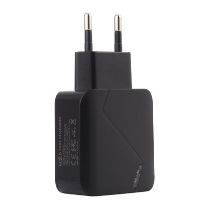 LZ-819A+C QC3.0 USB + PD 18W USB-C / Type-C Interfaces Travel Charger with Indicator Light, EU Plug (Black) - USB Charger by PMC Jewellery | Online Shopping South Africa | PMC Jewellery | Buy Now Pay Later Mobicred