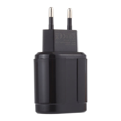 LZ-022 5V 2.4A Dual USB Ports Travel Charger, EU Plug (Black) - USB Charger by PMC Jewellery | Online Shopping South Africa | PMC Jewellery | Buy Now Pay Later Mobicred