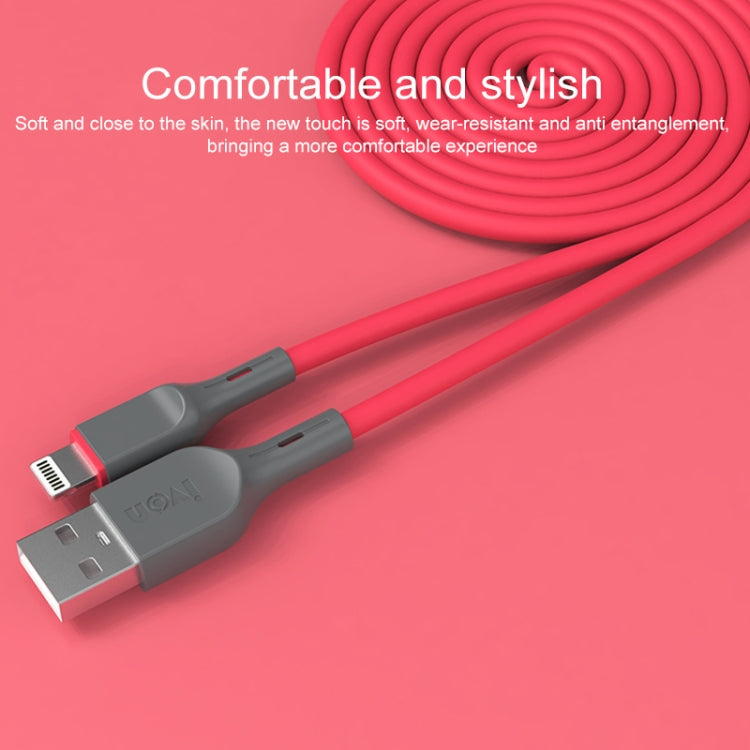 IVON CA78 2.4A 8 Pin Fast Charging Data Cable, Length: 1m (Blue) - Normal Style Cable by IVON | Online Shopping South Africa | PMC Jewellery | Buy Now Pay Later Mobicred