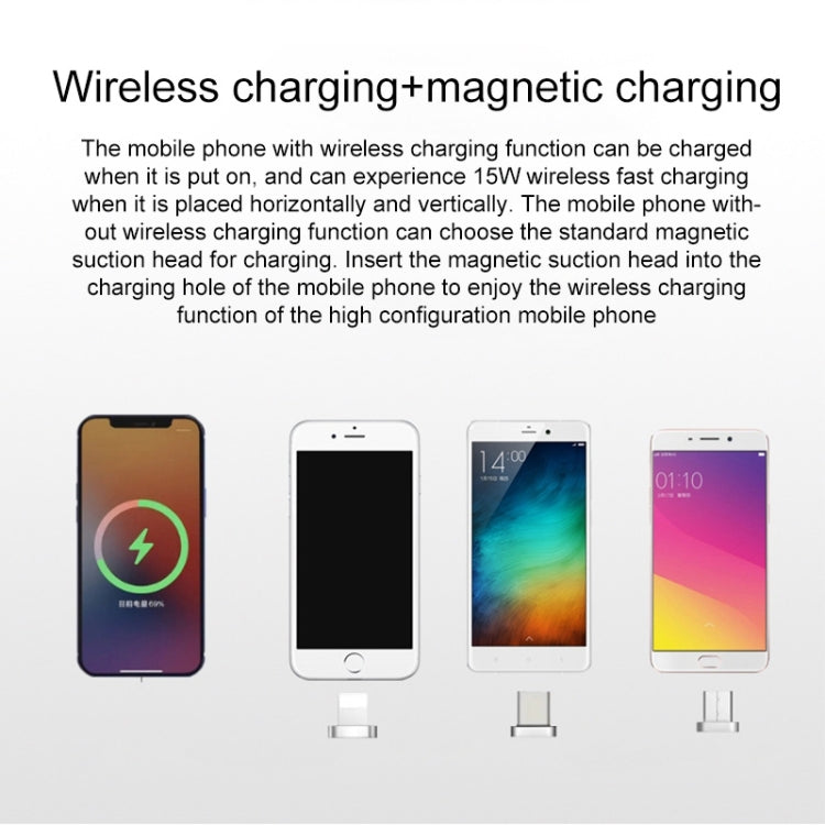 V8 15W Five-finger Sofa Phone Magnetic Suction Wireless Charger Stand (White) - Wireless Charger by PMC Jewellery | Online Shopping South Africa | PMC Jewellery | Buy Now Pay Later Mobicred