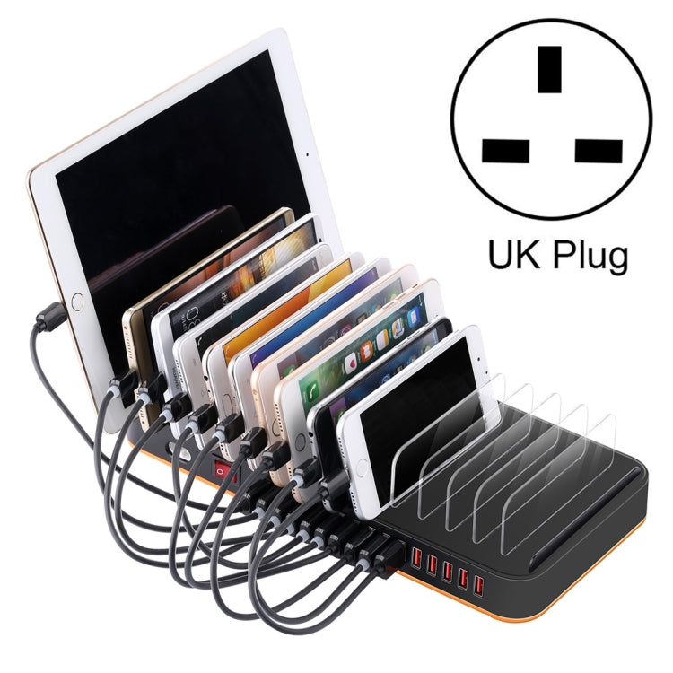 WLX-815 100W 15 Ports USB Fast Charging Dock Smart Charger with Phone & Tablet Holder, UK Plug - Multifunction Charger by PMC Jewellery | Online Shopping South Africa | PMC Jewellery | Buy Now Pay Later Mobicred