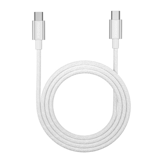 MOMAX DC30 1.5m USB-C / Type-C to USB-C / Type-C 60W Braided Data Sync Charge Cable (White) - USB-C & Type-C Cable by MOMAX | Online Shopping South Africa | PMC Jewellery | Buy Now Pay Later Mobicred