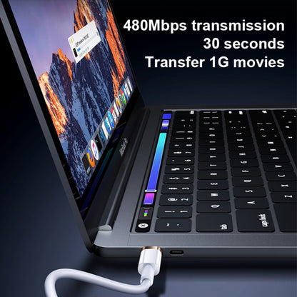 USAMS US-SJ485 U63 Type-C / USB-C to 8 Pin PD 20W Smooth Aluminum Alloy Fast Charging Data Cable, Length: 2m (Black) - Normal Style Cable by USAMS | Online Shopping South Africa | PMC Jewellery | Buy Now Pay Later Mobicred