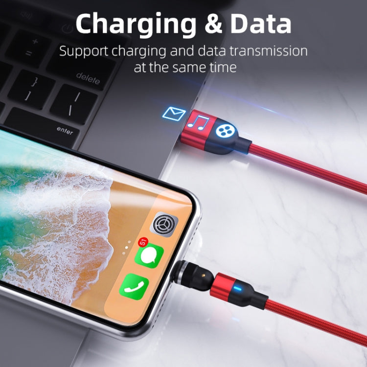 1m 3A Output 3 in 1 USB to 8 Pin + USB-C / Type-C + Micro USB 540 Degree Rotating Magnetic Data Sync Charging Cable(Purple) - Charging Cable & Head by PMC Jewellery | Online Shopping South Africa | PMC Jewellery | Buy Now Pay Later Mobicred