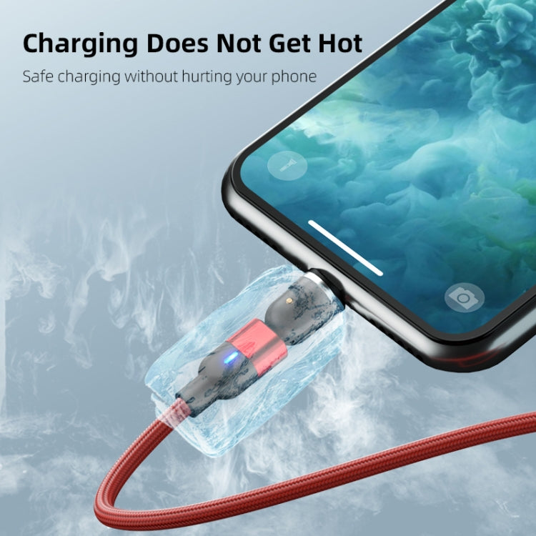 1m 3A Output 3 in 1 USB to 8 Pin + USB-C / Type-C + Micro USB 540 Degree Rotating Magnetic Data Sync Charging Cable(Red) - Charging Cable & Head by PMC Jewellery | Online Shopping South Africa | PMC Jewellery | Buy Now Pay Later Mobicred