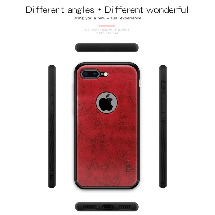 MOFI Shockproof PC+TPU+PU Leather Protective Back Case for iPhone 7 Plus(Red) - More iPhone Cases by MOFI | Online Shopping South Africa | PMC Jewellery