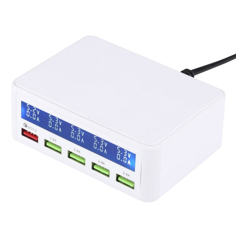 40W QC3.0  2.4A  4-USB Ports Fast Charger Station Travel Desktop Charger Power Adapter with LCD Digital Display, US Plug - Multifunction Charger by PMC Jewellery | Online Shopping South Africa | PMC Jewellery | Buy Now Pay Later Mobicred