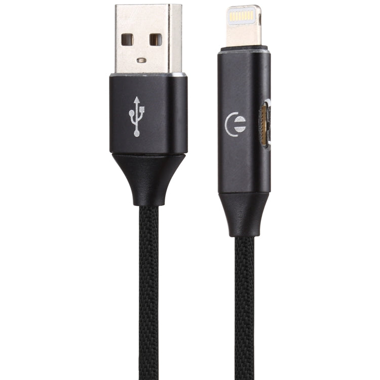 Multifunction 1m 3A 8 Pin Male & 8 Pin Female to USB Nylon Braided Data Sync Charging Audio Cable(Black) - Multifunction Cable by PMC Jewellery | Online Shopping South Africa | PMC Jewellery | Buy Now Pay Later Mobicred