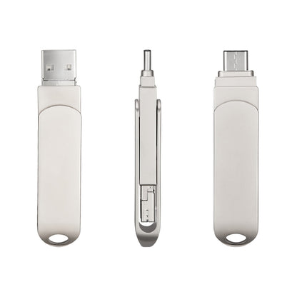 RQW-10X 3 in 1 USB 2.0 & 8 Pin & USB-C / Type-C 64GB Flash Drive, for iPhone & iPad & iPod & Most Android Smartphones & PC Computer - U Disk & Card Reader by PMC Jewellery | Online Shopping South Africa | PMC Jewellery | Buy Now Pay Later Mobicred