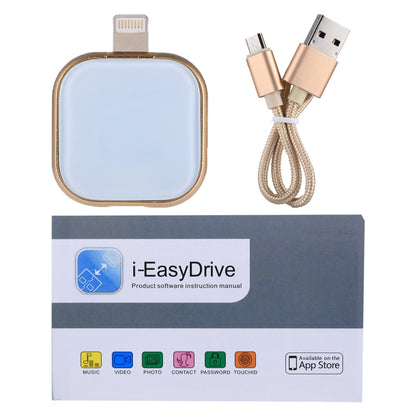 RQW-18S 8 Pin 16GB Multi-functional Flash Disk Drive with USB / Micro USB to Micro USB Cable(Gold) - U Disk & Card Reader by PMC Jewellery | Online Shopping South Africa | PMC Jewellery | Buy Now Pay Later Mobicred