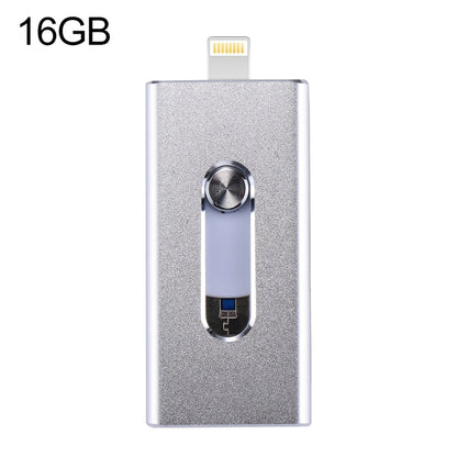 RQW-02 3 in 1 USB 2.0 & 8 Pin & Micro USB 16GB Flash Drive(Silver) - U Disk & Card Reader by PMC Jewellery | Online Shopping South Africa | PMC Jewellery | Buy Now Pay Later Mobicred