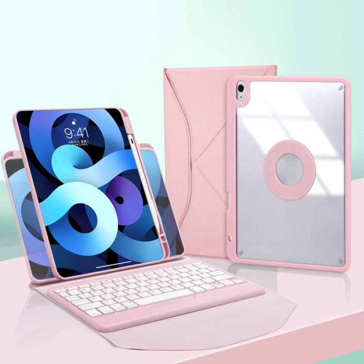 Z098B Pen Slot Bluetooth Keyboard Leather Tablet Case For iPad Air 2022/2020 (Pink) - For iPad Air by PMC Jewellery | Online Shopping South Africa | PMC Jewellery | Buy Now Pay Later Mobicred