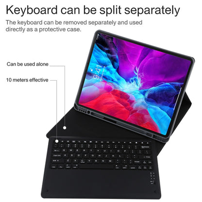 T129 Detachable Bluetooth Black Keyboard Microfiber Leather Tablet Case for iPad Pro 12.9 inch (2020), with Holder (Dark Green) - For iPad Pro by PMC Jewellery | Online Shopping South Africa | PMC Jewellery | Buy Now Pay Later Mobicred