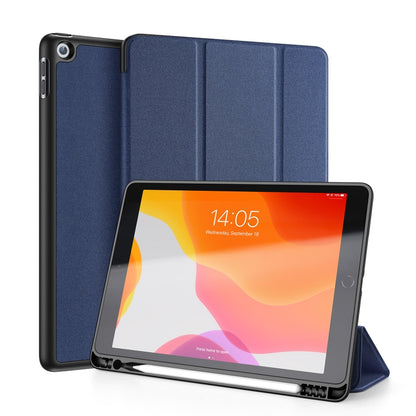 For iPad 10.2 DUX DUCIS Domo Series Horizontal Flip Magnetic PU Leather Case with Three-folding Holder & Pen Slot & Sleep / Wake-up Function (Blue) - iPad 10.2 Cases by DUX DUCIS | Online Shopping South Africa | PMC Jewellery | Buy Now Pay Later Mobicred