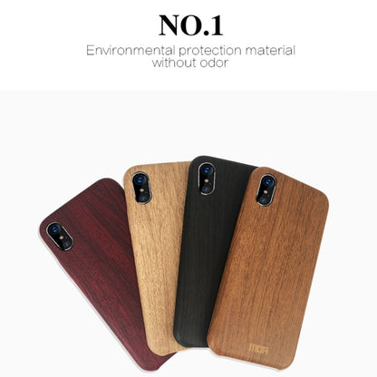 For iPhone X MOFI Element Series Wood Texture Soft Protective Back Cover Case(Wine Red) - More iPhone Cases by MOFI | Online Shopping South Africa | PMC Jewellery