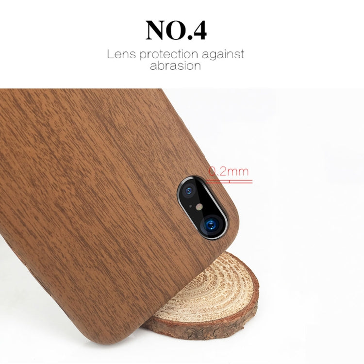 For iPhone X MOFI Element Series Wood Texture Soft Protective Back Cover Case(Wine Red) - More iPhone Cases by MOFI | Online Shopping South Africa | PMC Jewellery