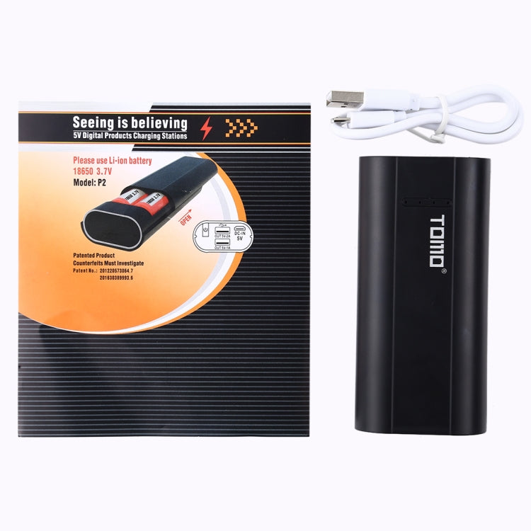 TOMO P2 USB Smart 2 Battery Charger with  Indicator Light for 18650 Li-ion Battery(Black) - Charger & Converter by PMC Jewellery | Online Shopping South Africa | PMC Jewellery | Buy Now Pay Later Mobicred