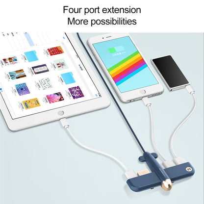 3life-308 5V 0.5A 4 USB Interfaces Air Force One Extender HUB Data Hub (White) - USB 2.0 HUB by PMC Jewellery | Online Shopping South Africa | PMC Jewellery | Buy Now Pay Later Mobicred