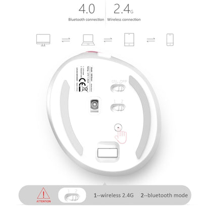 DELUX M618 Mini 2.4G Wireless 2400DPI USB Rechargeable Ergonomic Vertical Mouse (White) - Wireless Mice by DELUX | Online Shopping South Africa | PMC Jewellery | Buy Now Pay Later Mobicred