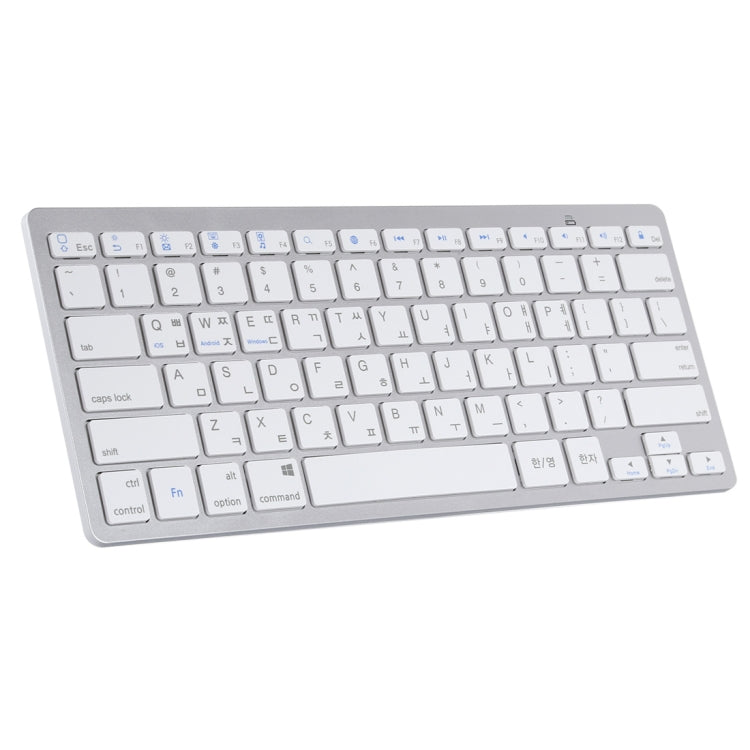 WB-8022 Ultra-thin Wireless Bluetooth Keyboard for iPad, Samsung, Huawei, Xiaomi, Tablet PCs or Smartphones, Ko Language Keys(Silver) - Wireless Keyboard by PMC Jewellery | Online Shopping South Africa | PMC Jewellery | Buy Now Pay Later Mobicred